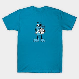 Recycle Bin Cartoon Light Blue T-Shirt